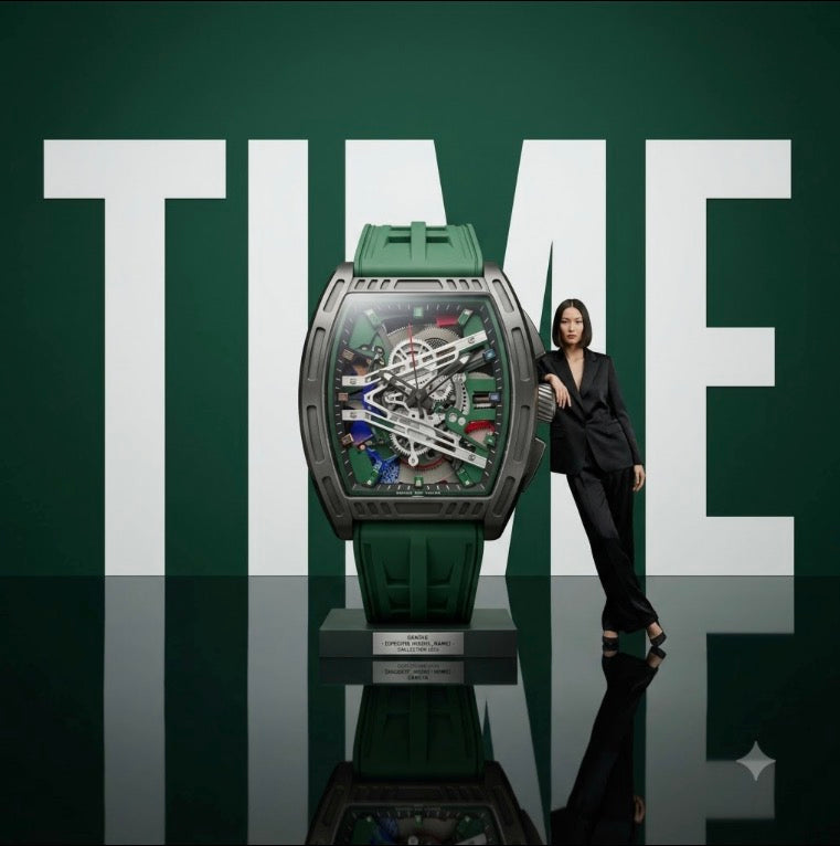 Men's Skeleton Dial Sports Watch