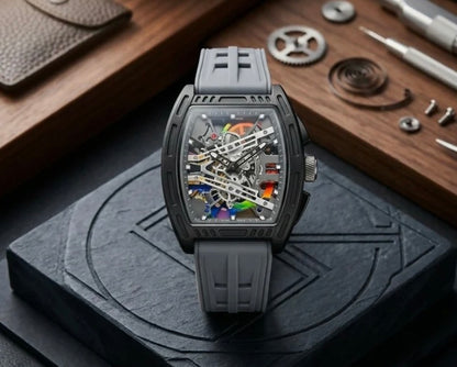 Men's Skeleton Dial Sports Watch