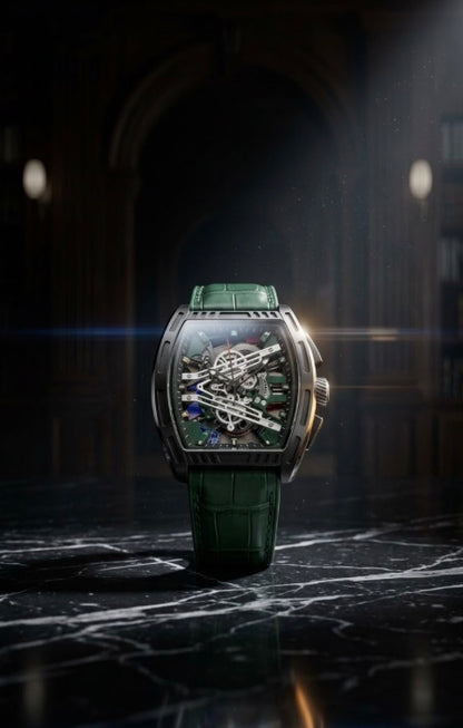 Men's Skeleton Dial Sports Watch