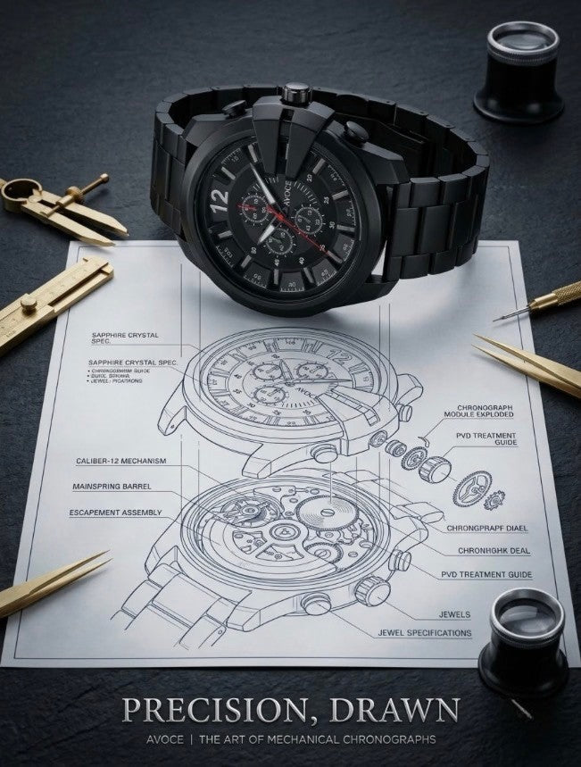 BRONXTON DEZEL Men's Black Analogue Watch